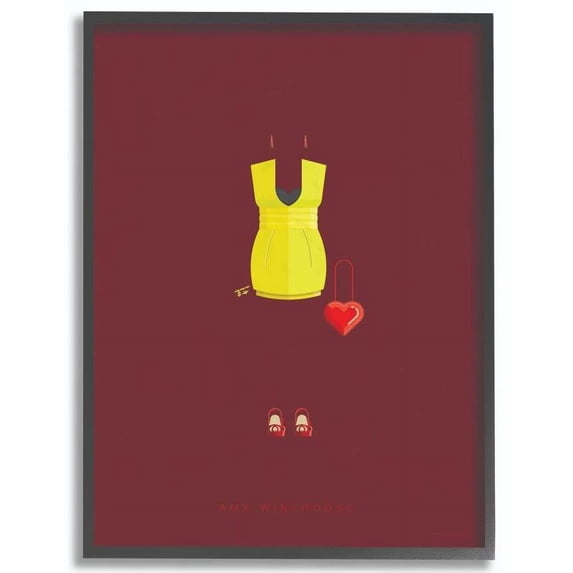 Stupell Industries Amy Winehouse Famous People Characters Fashion Design Framed Wall Art by Fred Birchal