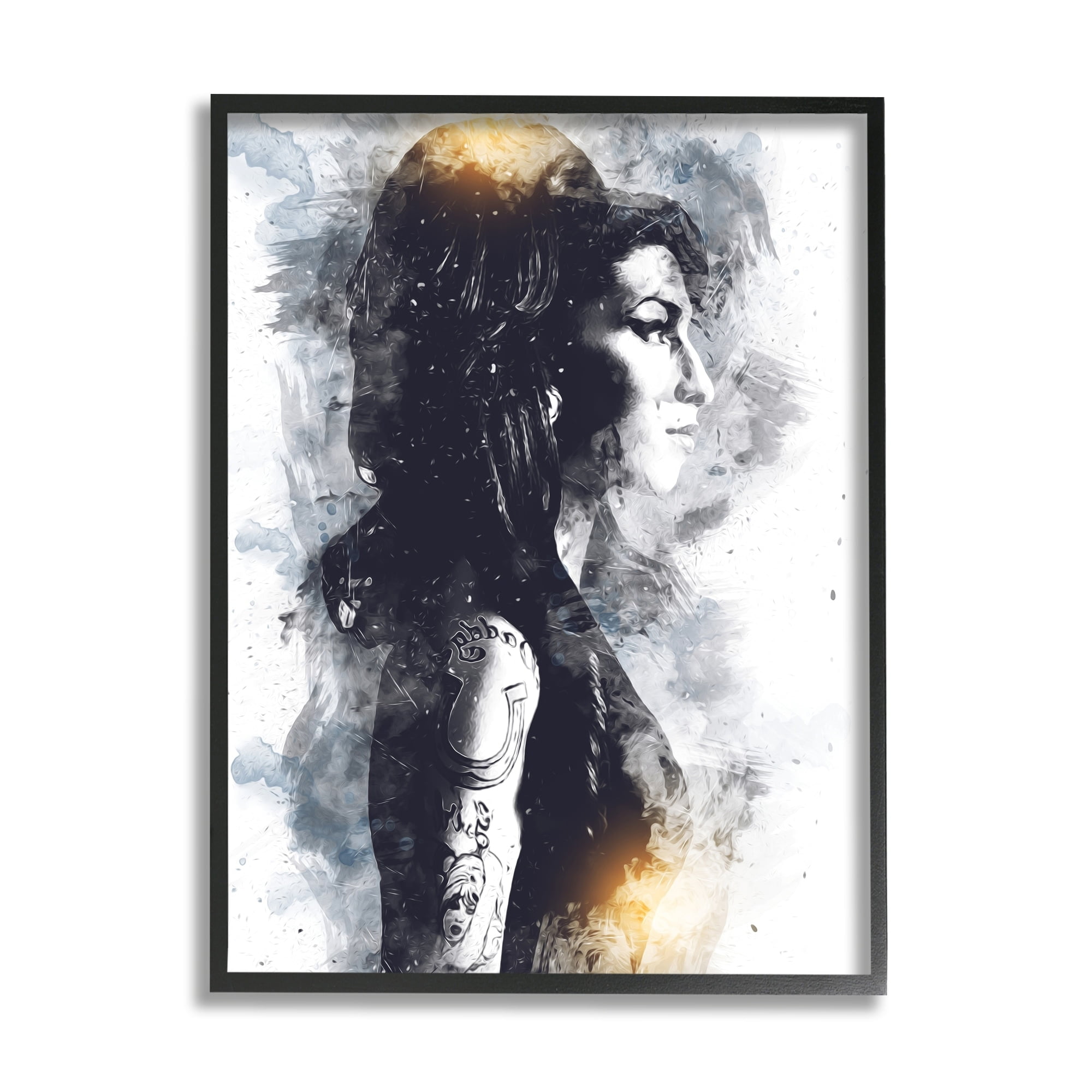 Stupell Industries Amy Winehouse Modern Abstract Pattern Portrait Famous Figure, 11 x 14, Design by Birch&Ink