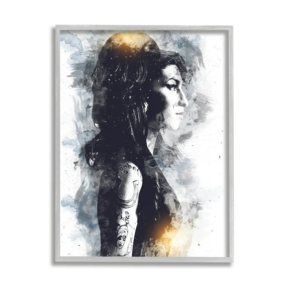 Stupell Industries Amy Winehouse Modern Abstract Pattern Portrait Famous Figure, 11 x 14, Design by Birch&Ink
