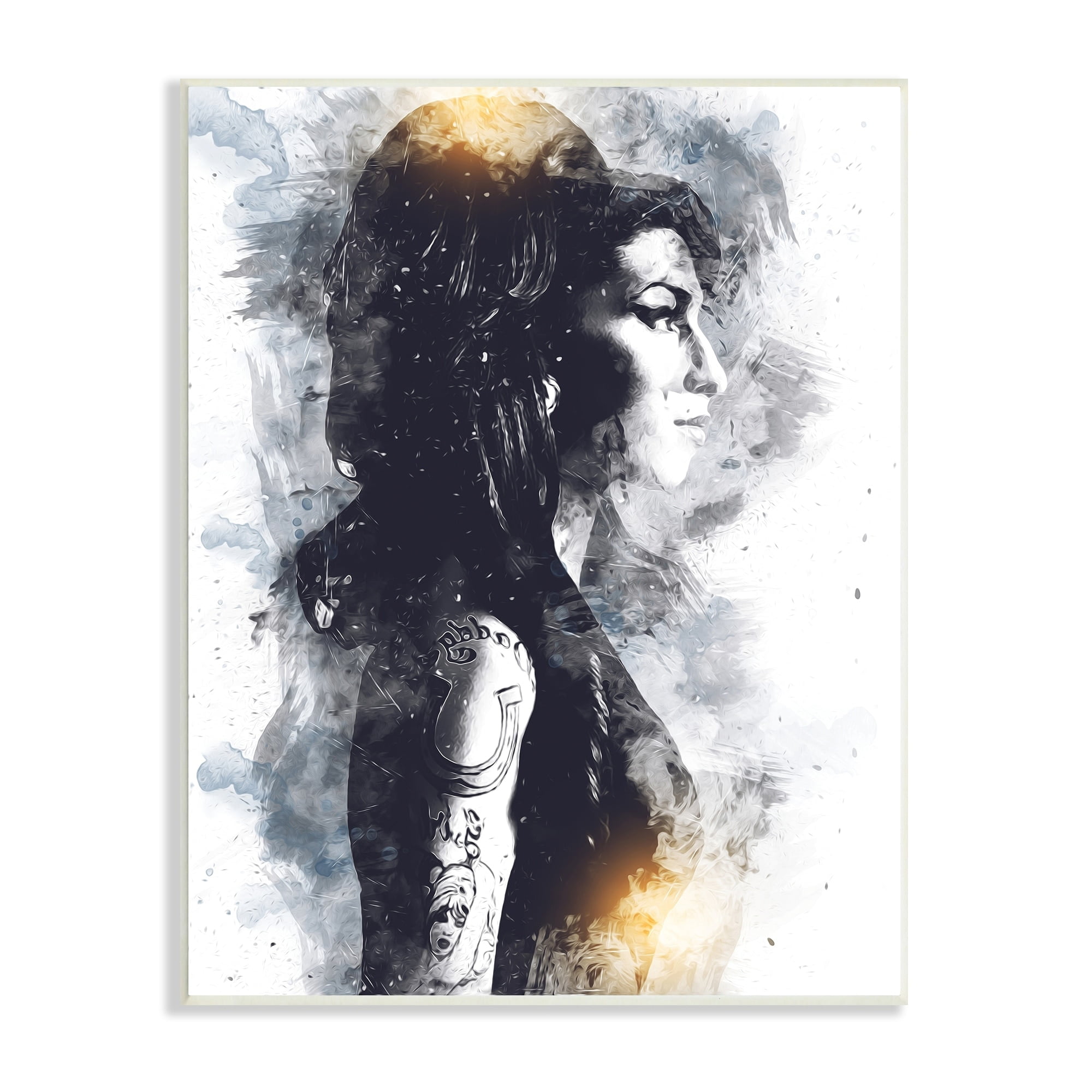 Stupell Industries Amy Winehouse Modern Abstract Pattern Portrait Famous Figure, 13 x 19, Design by Birch&Ink