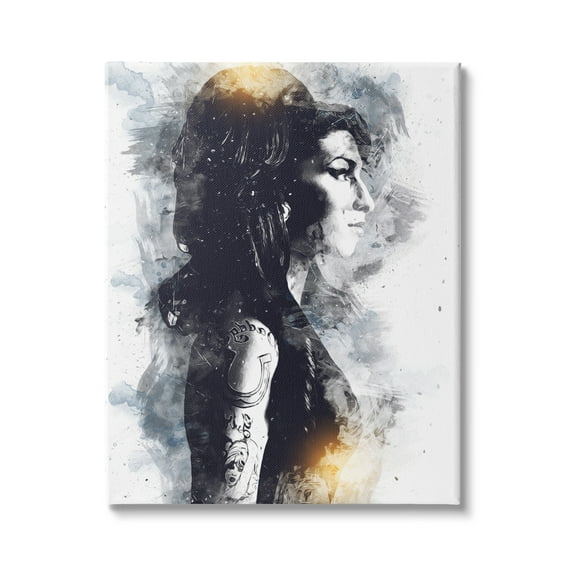 Stupell Industries Amy Winehouse Modern Abstract Pattern Portrait Famous Figure, 36 x 48, Design by Birch&Ink