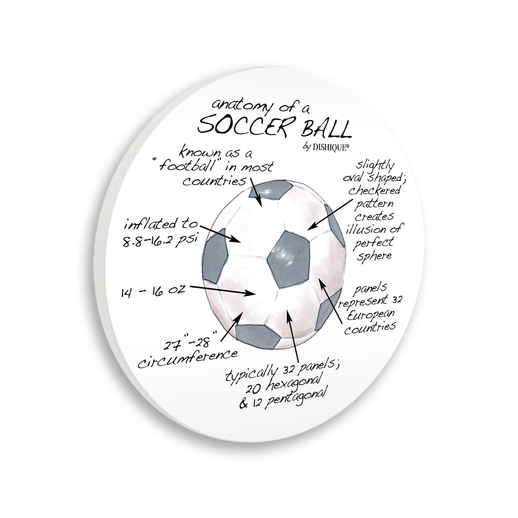 Stupell Industries Anatomy of Soccer Ball Informative Learning Sports Diagram Graphic Art Unframed Art Print Wall Art, Design by Dishique