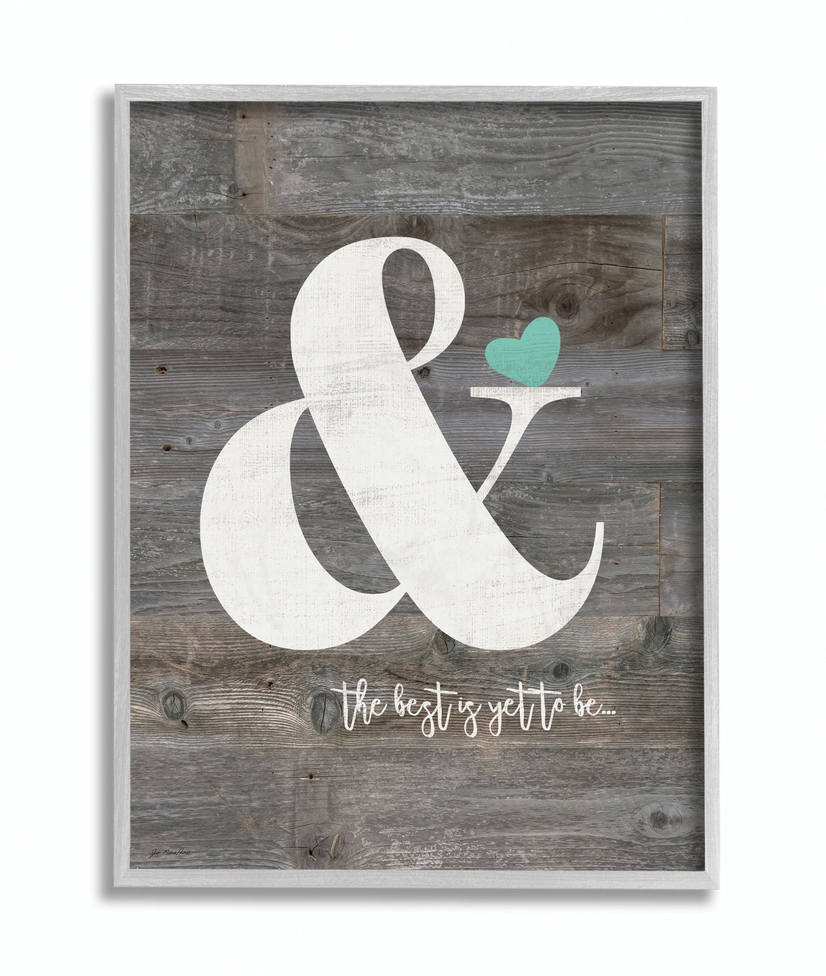 Stupell Industries And The Best Wood Textured Family Word Design Graphic Art Gray Framed Art Print Wall Art, 16x20, by Jo Moulton