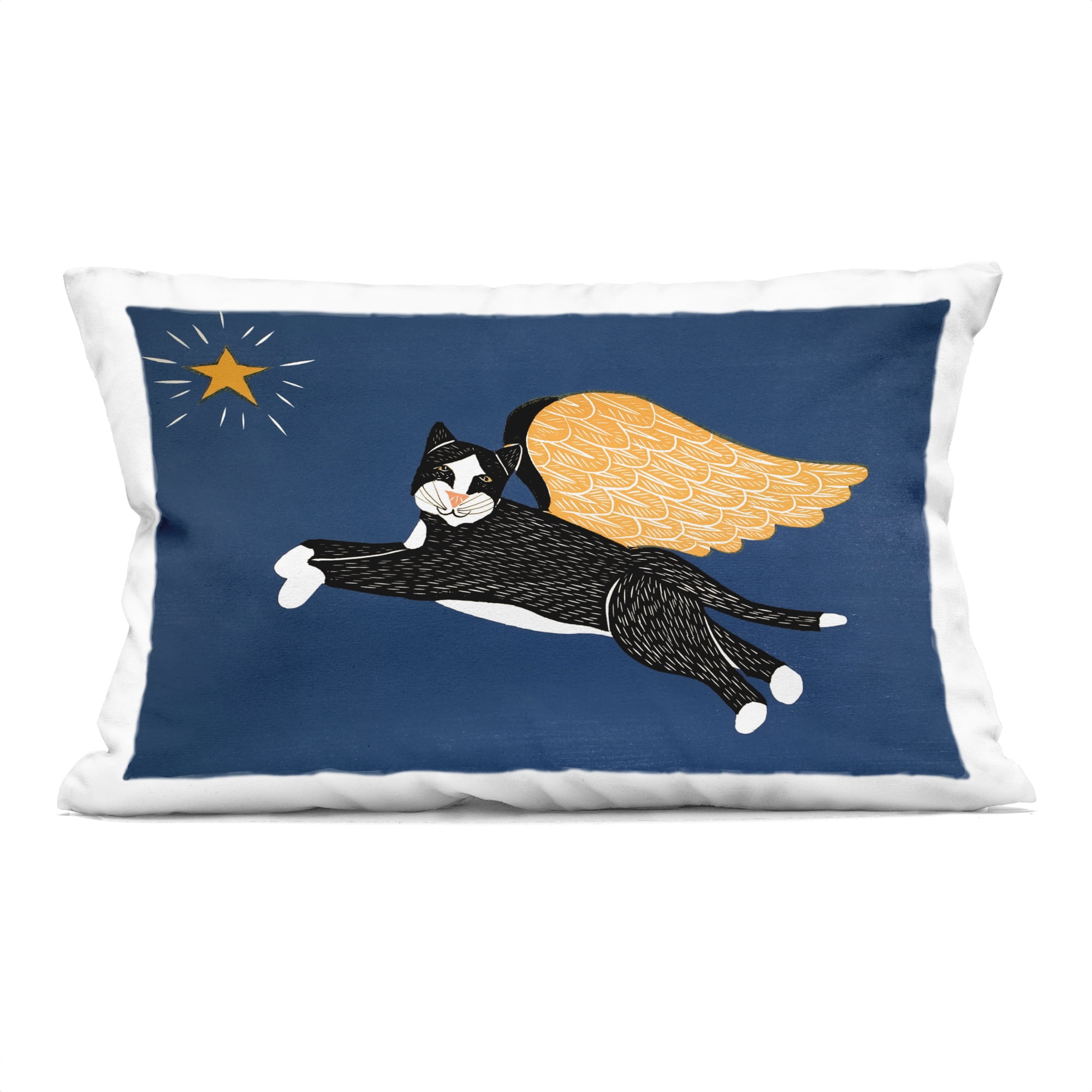 Stupell Industries Angel Cat with Star Decorative Printed Throw Pillow, design by Stephen Huneck