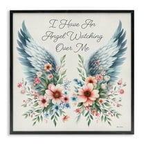 Stupell Industries Angel Watching Me Plants & Flowers Painting Black Framed Art Print Wall Art, 24 x 24