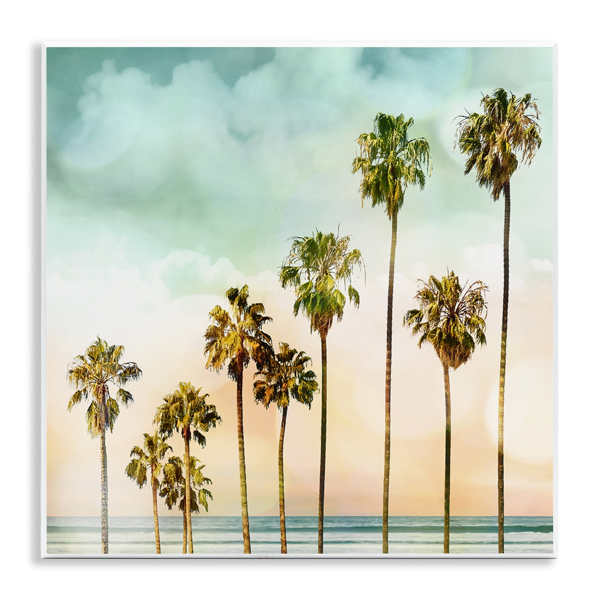 Stupell Industries Angled Palm Trees Nautical & Beach Painting Unframed Art Print Wall Art, 12 x 12