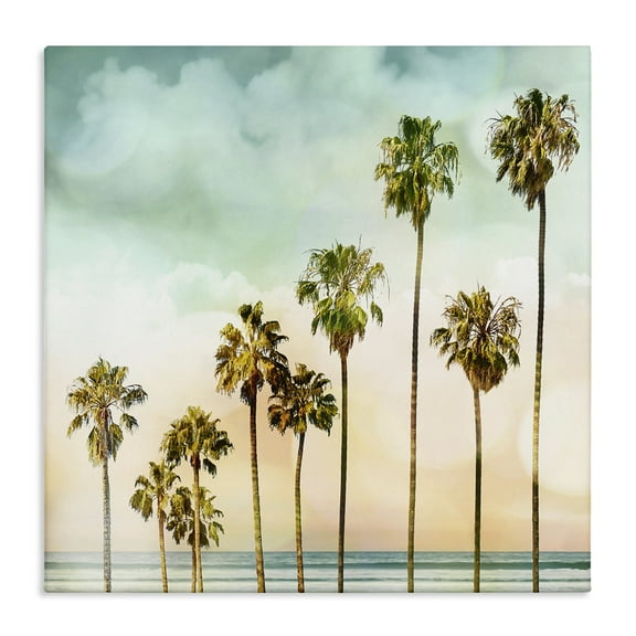 Stupell Industries Angled Palm Trees Nautical & Beach Painting Wrapped Canvas Art Print Wall Art, 17 x 17