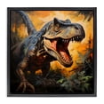 thumbnail image 1 of Stupell Industries Bohemian Angry Dinosaur Roaring Black Floating Frame Canvas Art, 18 x 18, by Creative Studio, 1 of 8