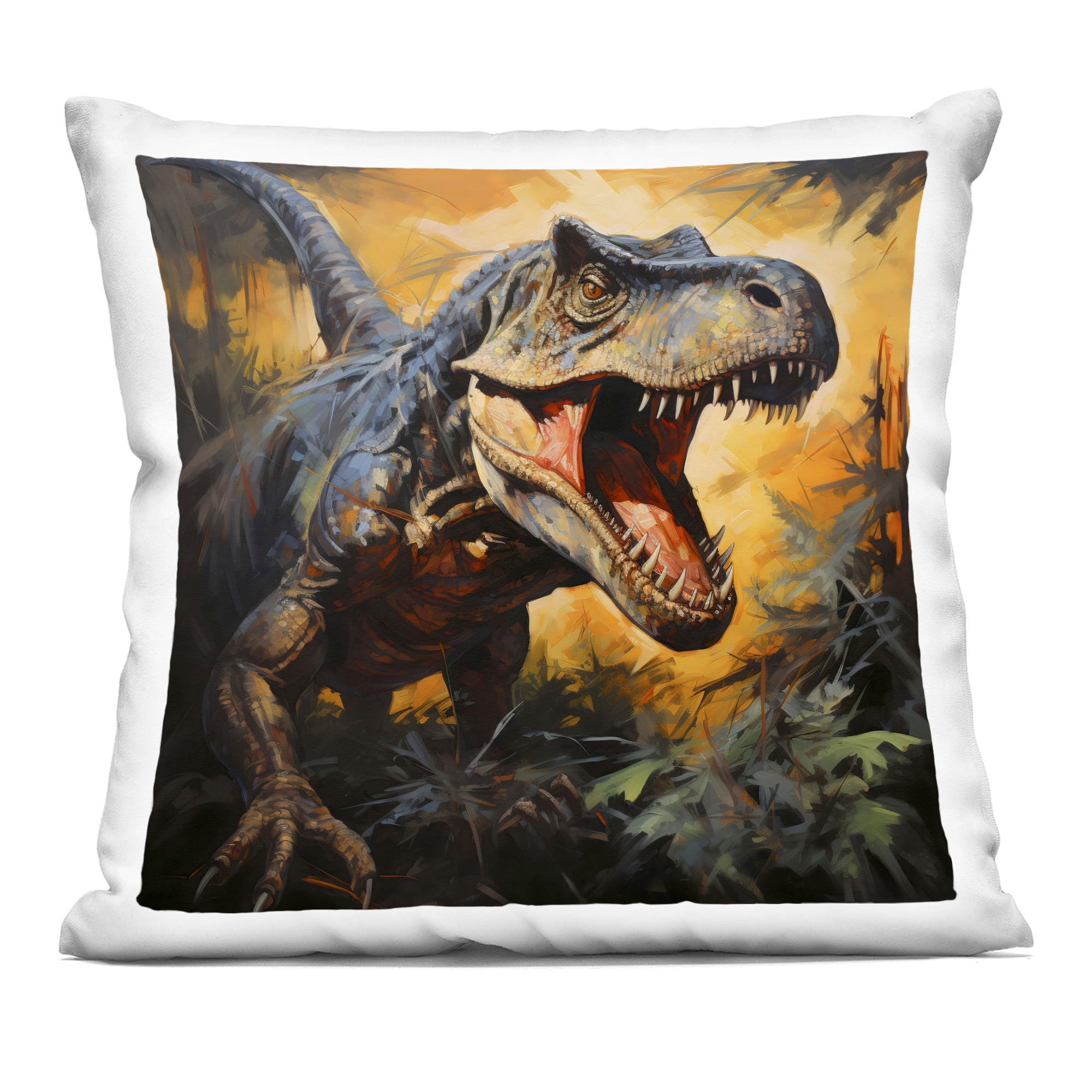 Stupell Industries Angry Dinosaur Roaring Decorative Printed Throw Pillow, design by Creative Studio