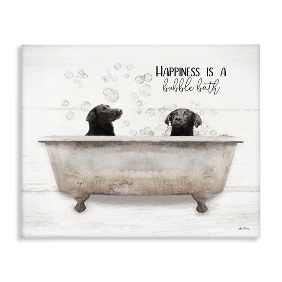 Stupell Industries Eclectic Happiness is a Bubble Bath Dogs Canvas Art, 20 x 16, by Lori Deiter