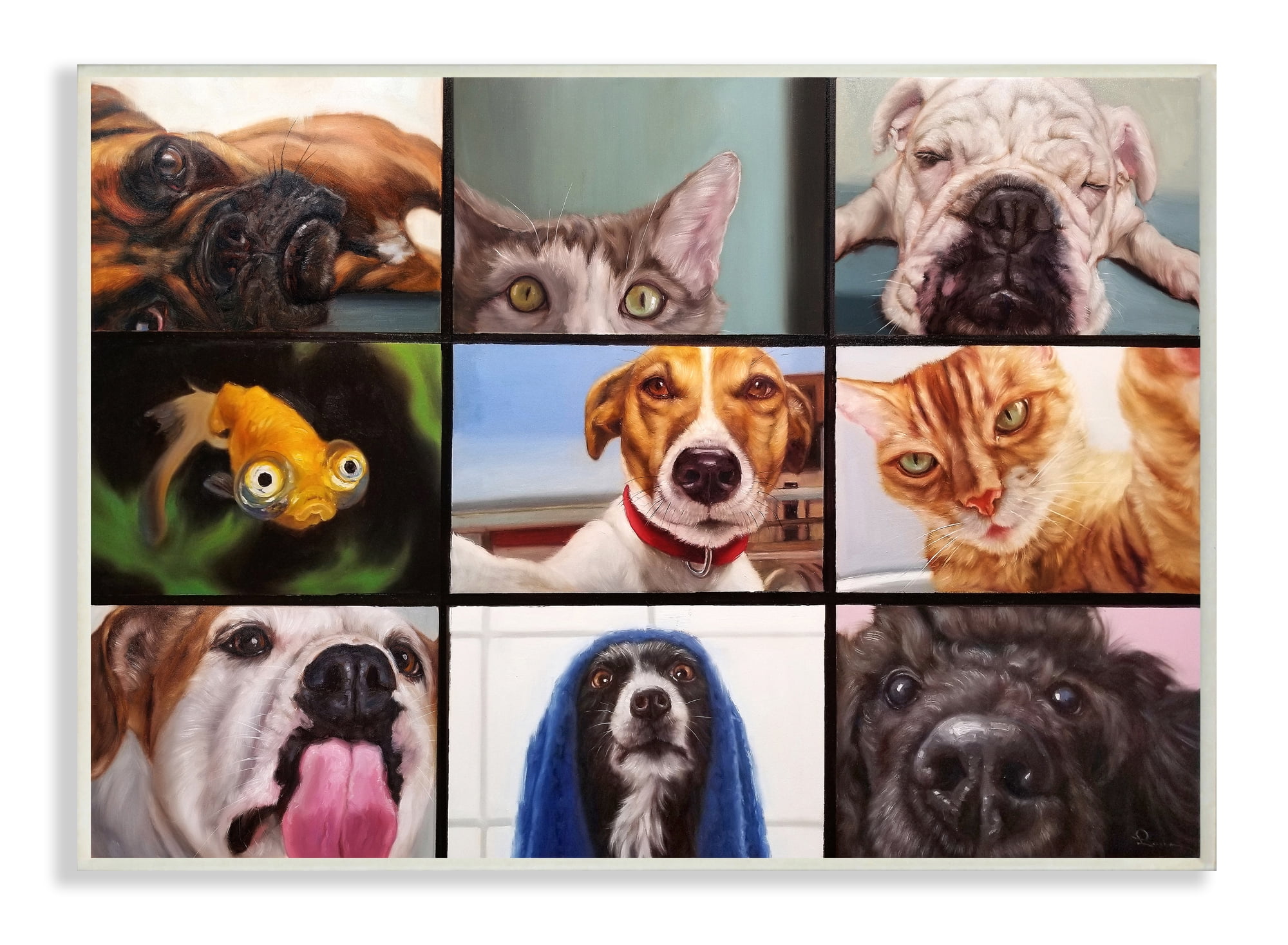Stupell Industries Animal Video Chat Meeting Office Pet Humor Animals & Insects Painting Unframed Art Print Wall Art, 10 x 15