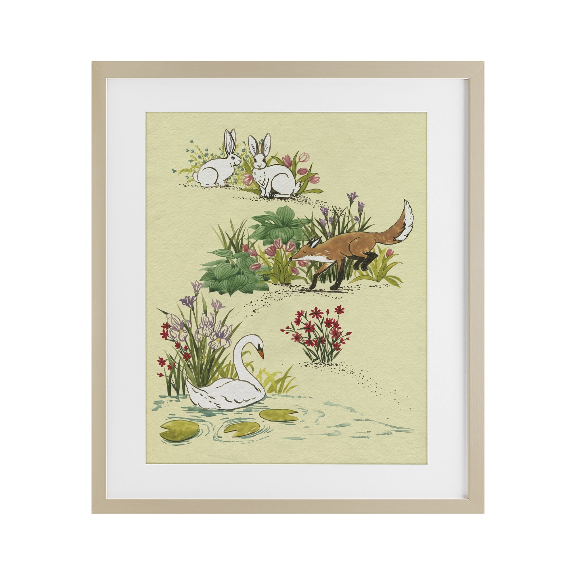 Stupell Industries Animals In Nature Scenes Birch Framed Print Under Glass, design by Grace Popp