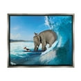 thumbnail image 1 of Stupell Industries Animals Riding Ocean Waves Surfing Elephant Cat Dog Graphic Art Luster Gray Floating Framed Canvas Print Wall Art, Design by Nobleworks, 1 of 5