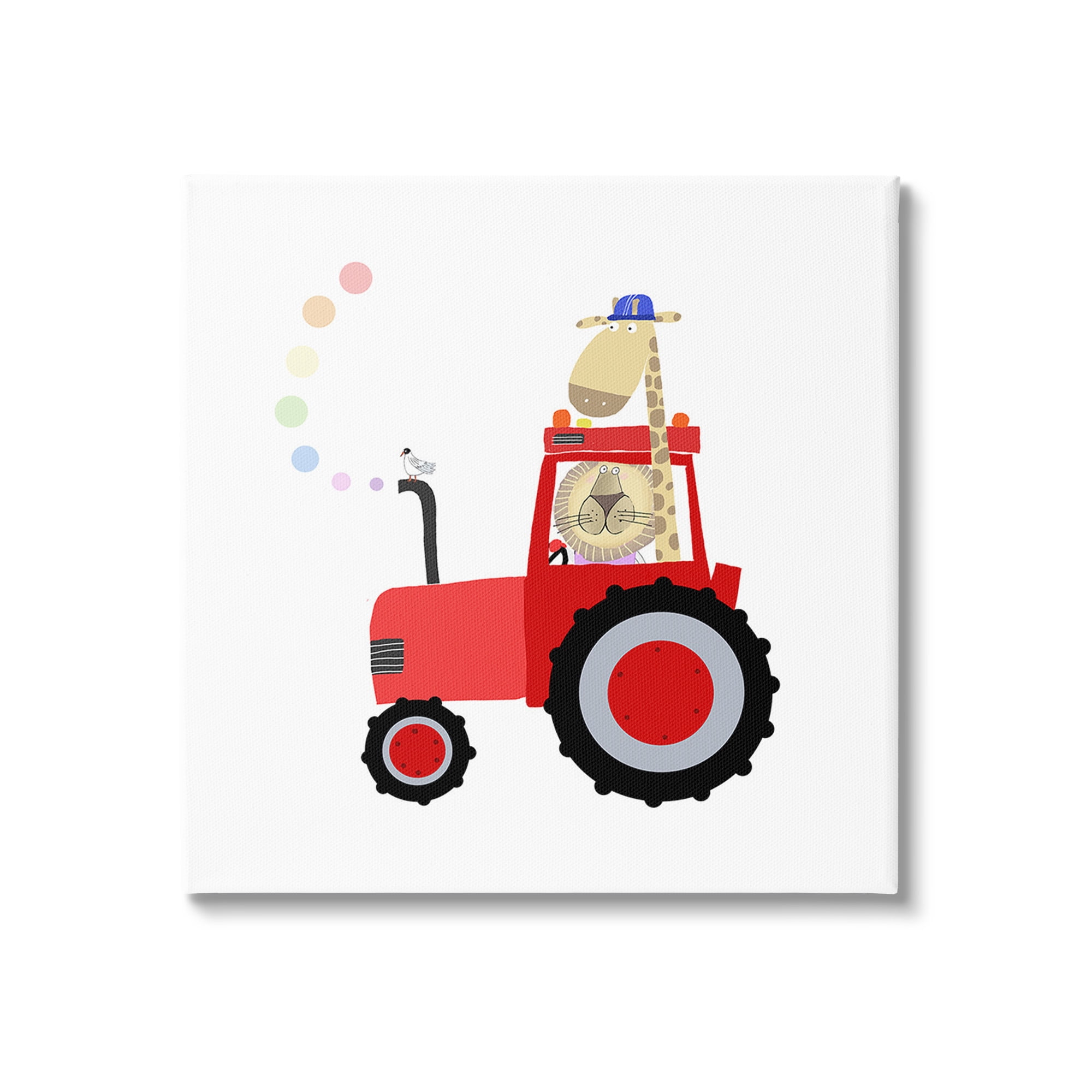 Stupell Industries Animals Riding Tractor Animals & Insects Painting Gallery Wrapped Canvas Art Print Wall Art, 30 x 30