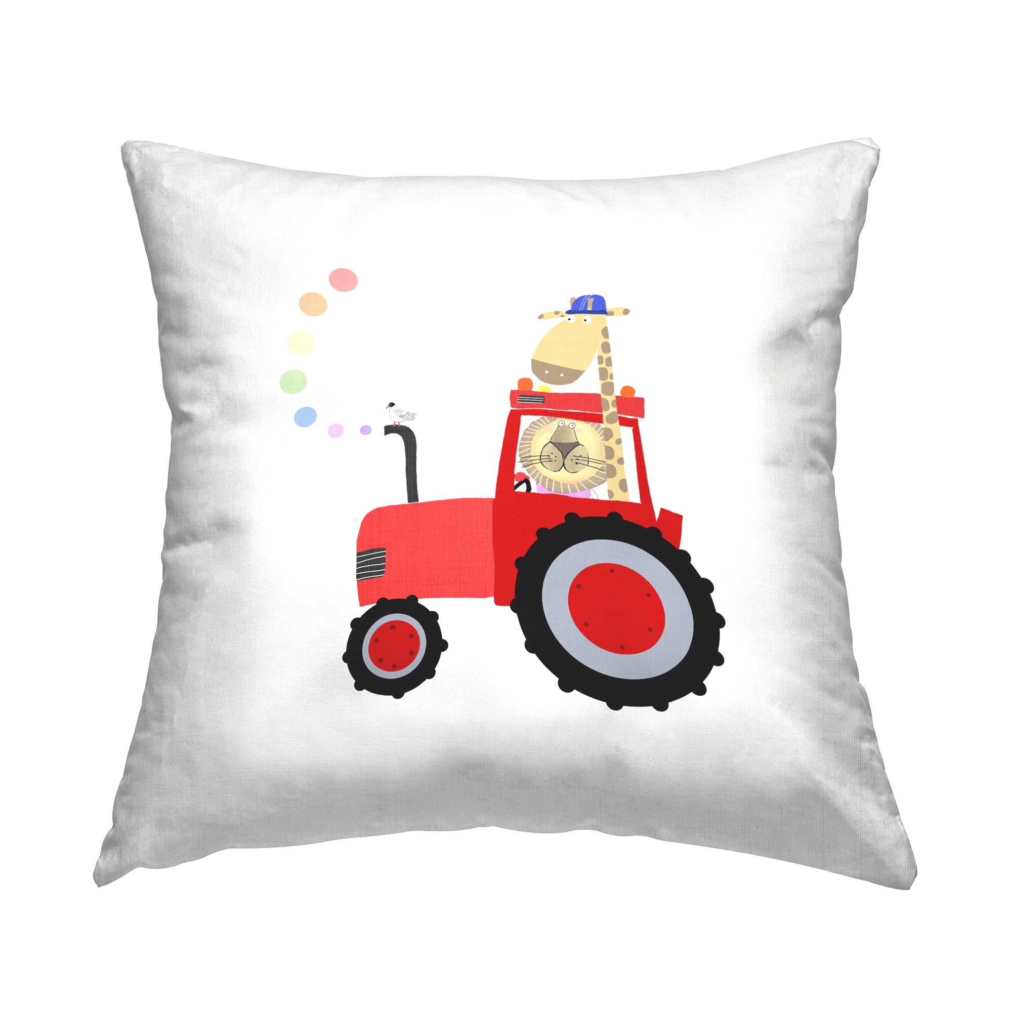 Stupell Industries Animals in Red Tractor Decorative Printed Throw Pillow Design by Carla Daly