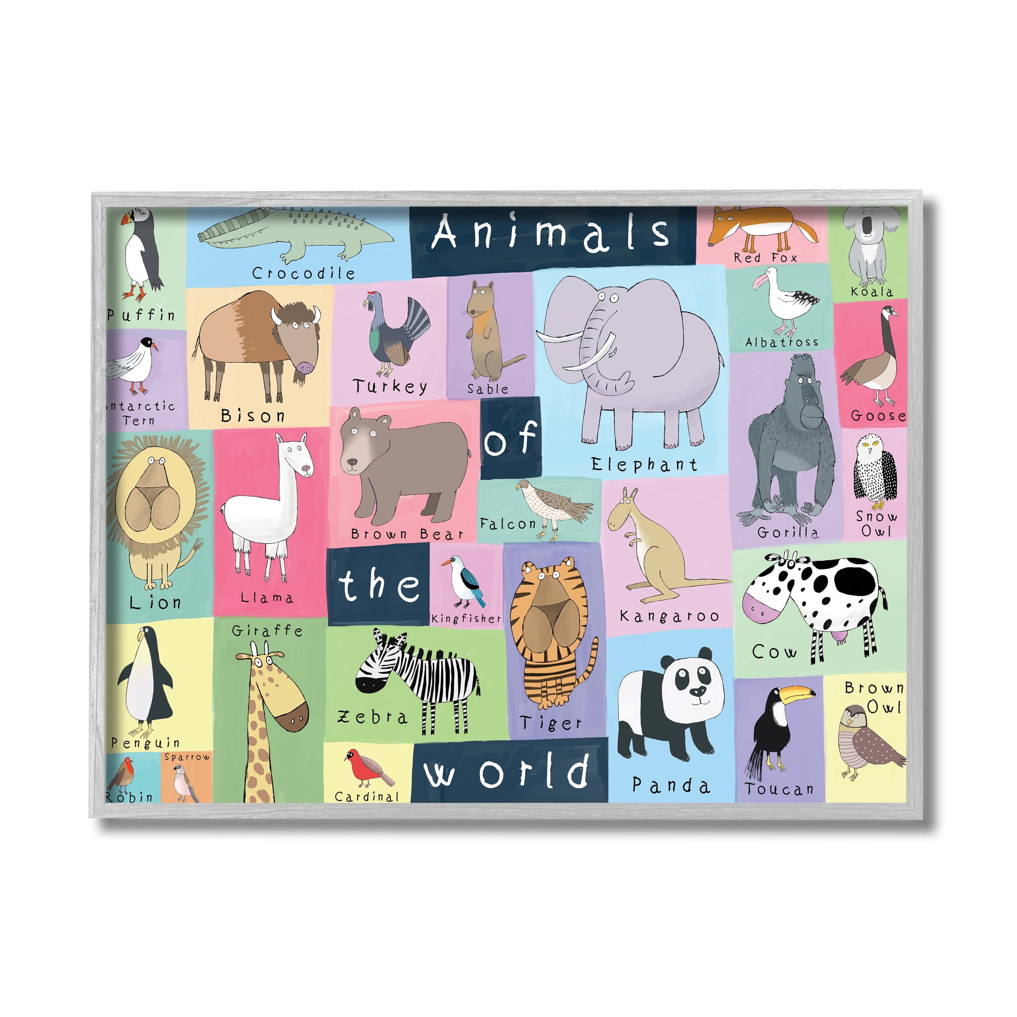 Stupell Industries Animals of the World Guide to Whimsical Animals,11 x 14,Designed by Carla Daly