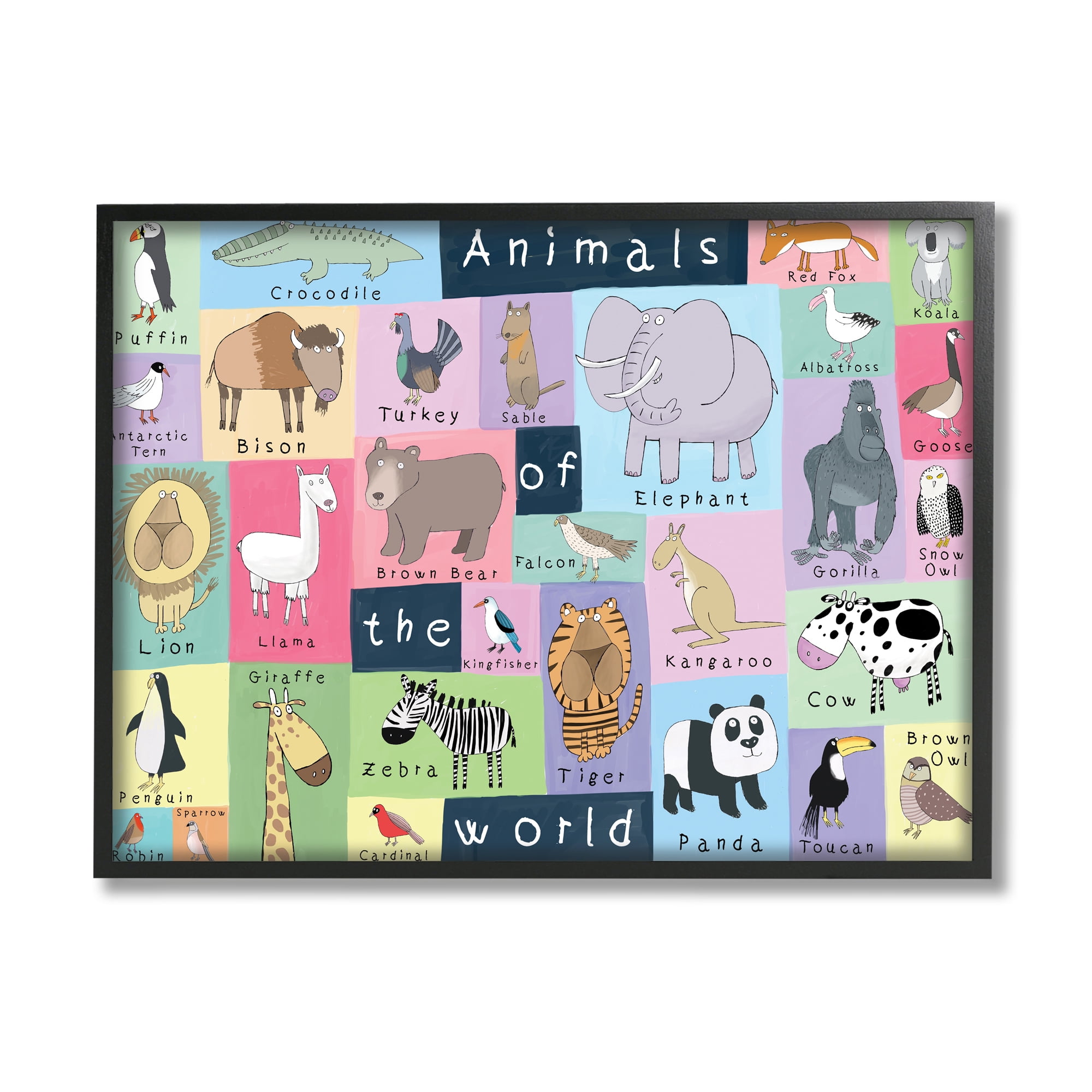 Stupell Industries Animals of the World Guide to Whimsical Animals,24 x 30,Designed by Carla Daly