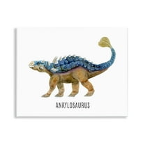 Stupell Industries Ankylosaurus Dinosaur Learning Animals Painting Unframed Art Print Wall Art, 14 x 11