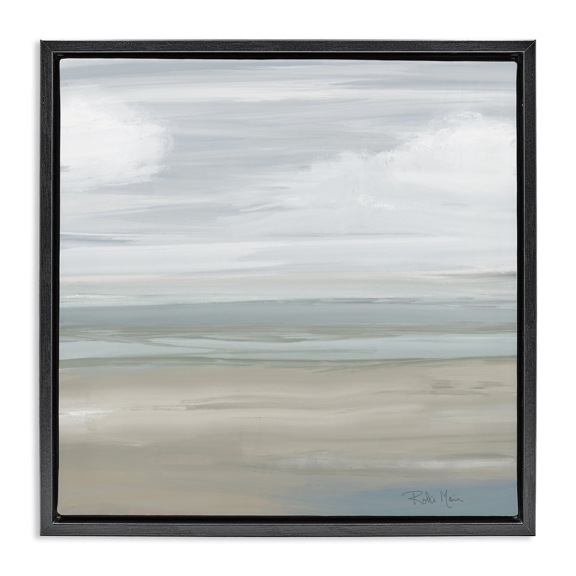 Stupell Industries Another Day Peaceful Landscape Black Framed Floater Canvas Wall Art, design by Robin Maria