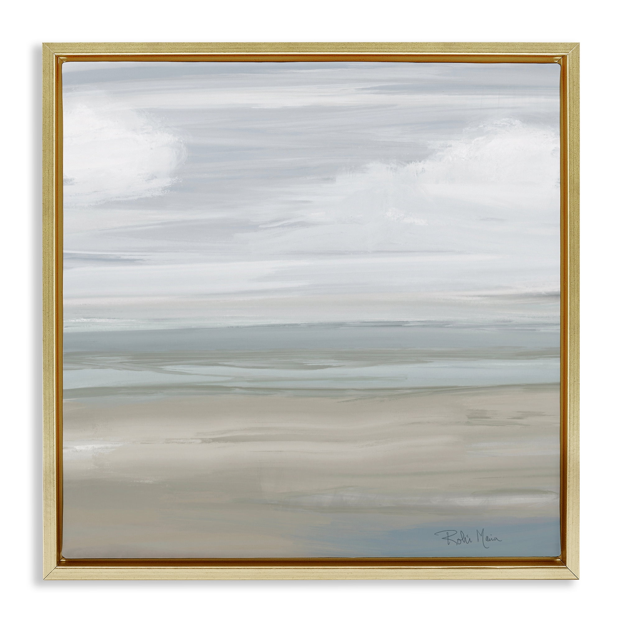 Stupell Industries Another Day Peaceful Landscape Gold Framed Floater Canvas Wall Art, design by Robin Maria