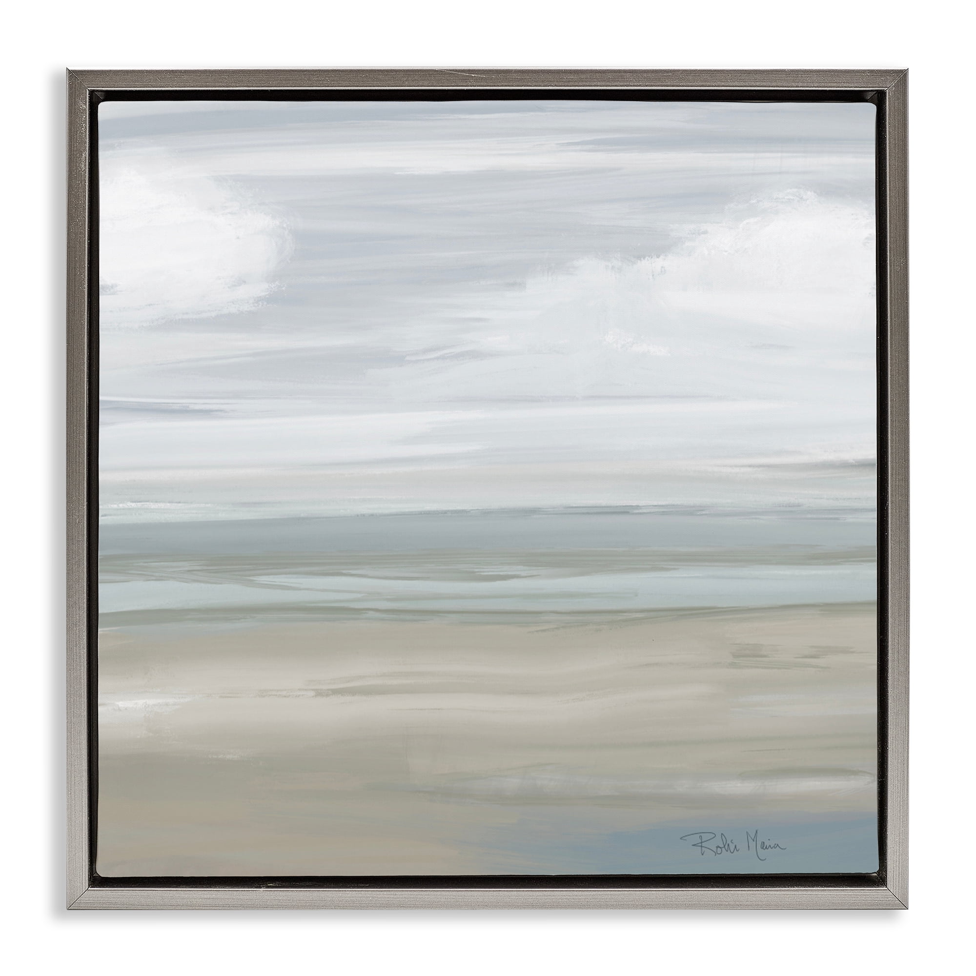 Stupell Industries Another Day Peaceful Landscape Gray Framed Floater Canvas Wall Art, design by Robin Maria