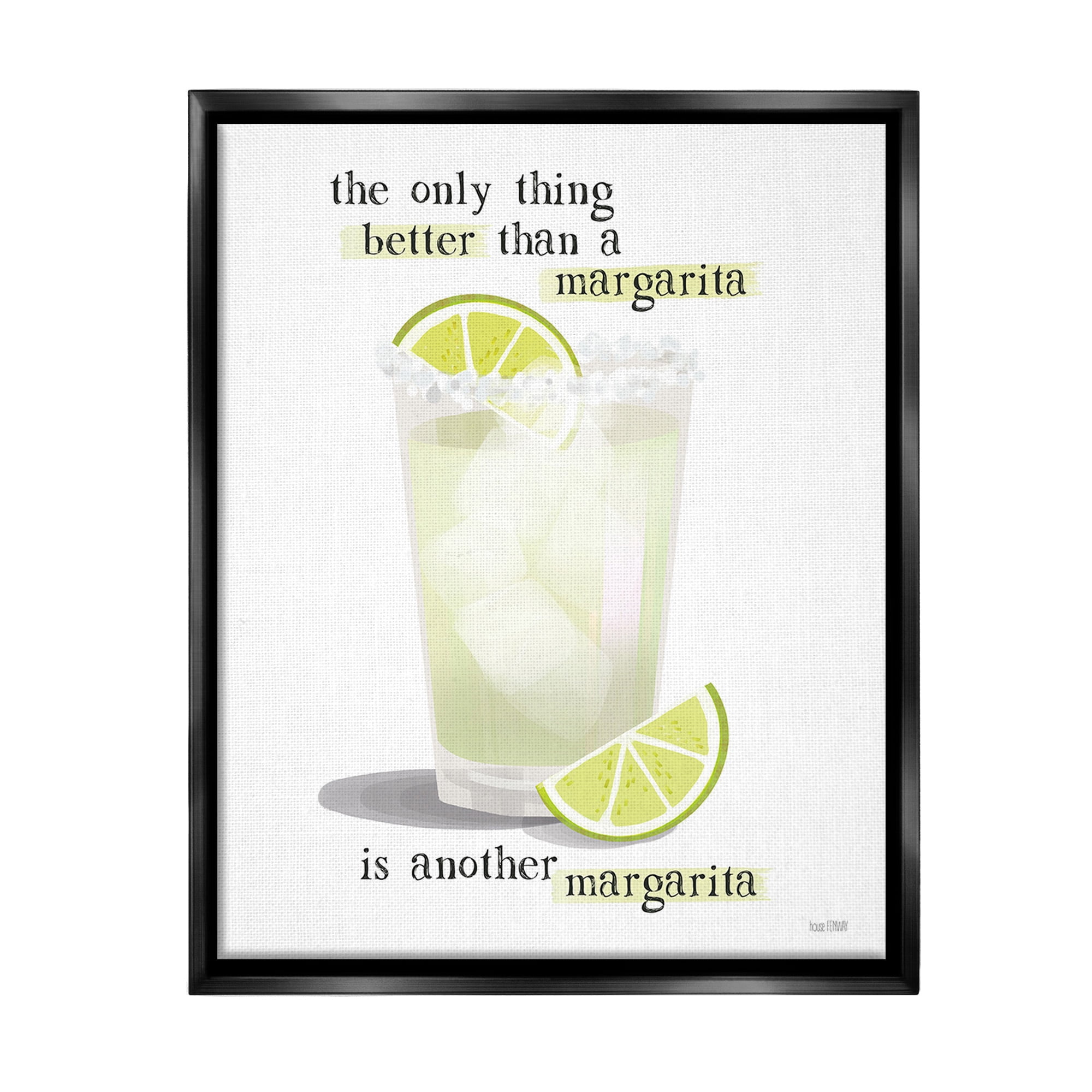 Stupell Industries Another Margarita Phrase Food & Beverage Painting Black Floater Framed Canvas Art Print Wall Art, 17 x 21