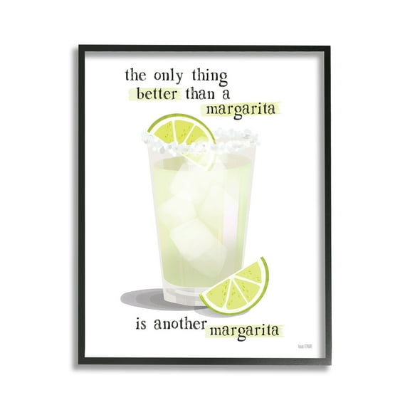 Stupell Industries Another Margarita Phrase Food & Beverage Painting Black Framed Art Print Wall Art, 11 x 14
