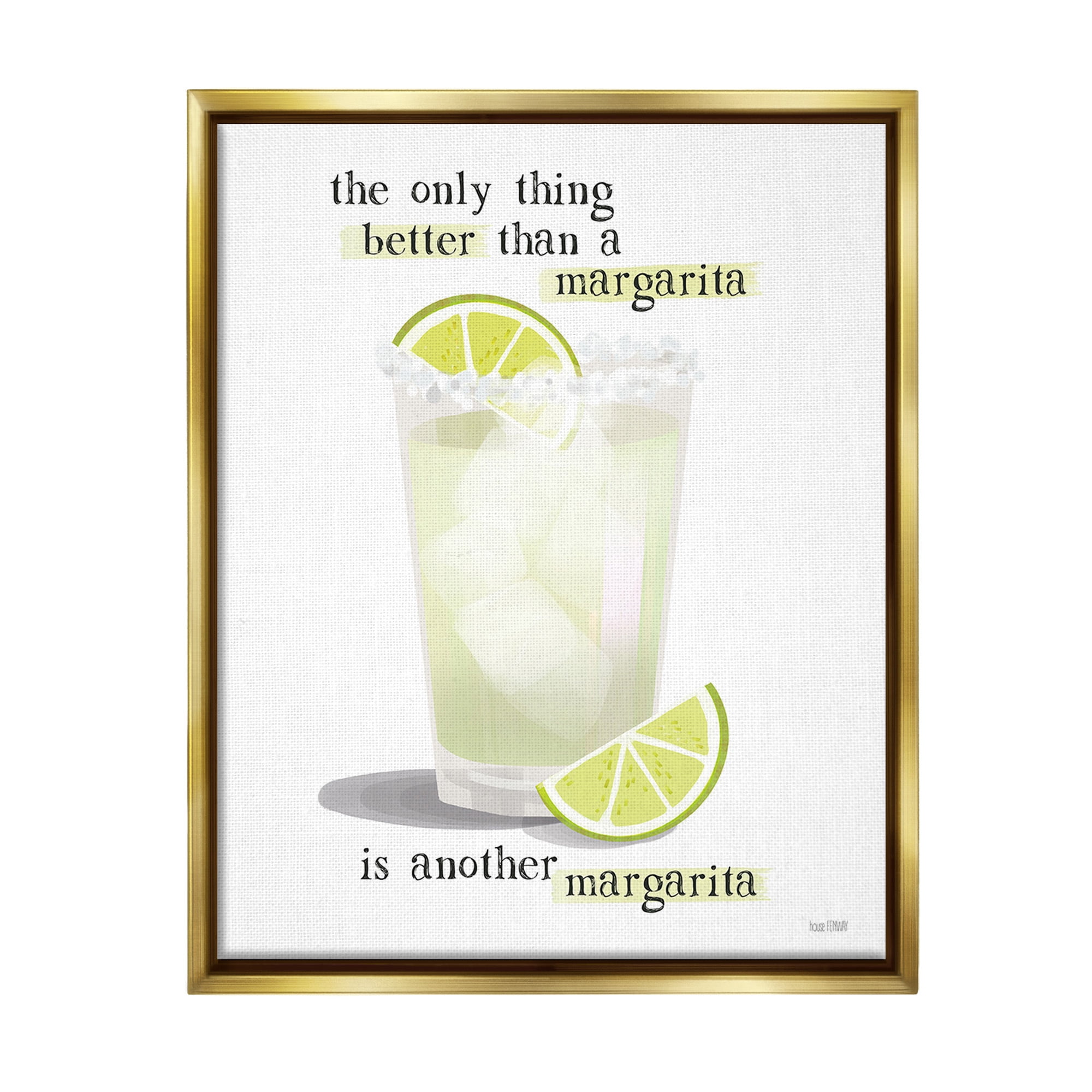 Stupell Industries Another Margarita Phrase Food & Beverage Painting Gold Floater Framed Canvas Art Print Wall Art, 17 x 21