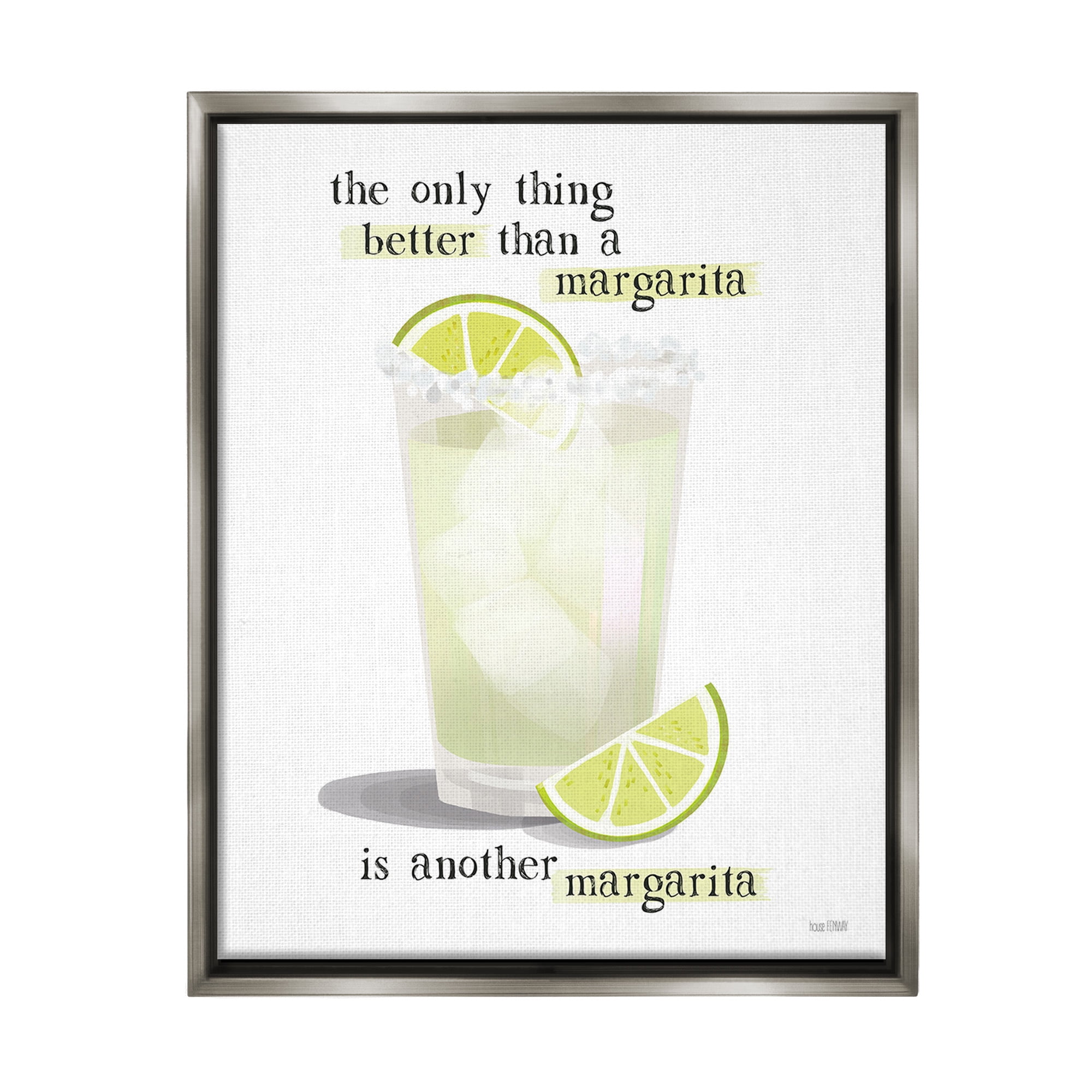 Stupell Industries Another Margarita Phrase Food & Beverage Painting Gray Floater Framed Canvas Art Print Wall Art, 25 x 31