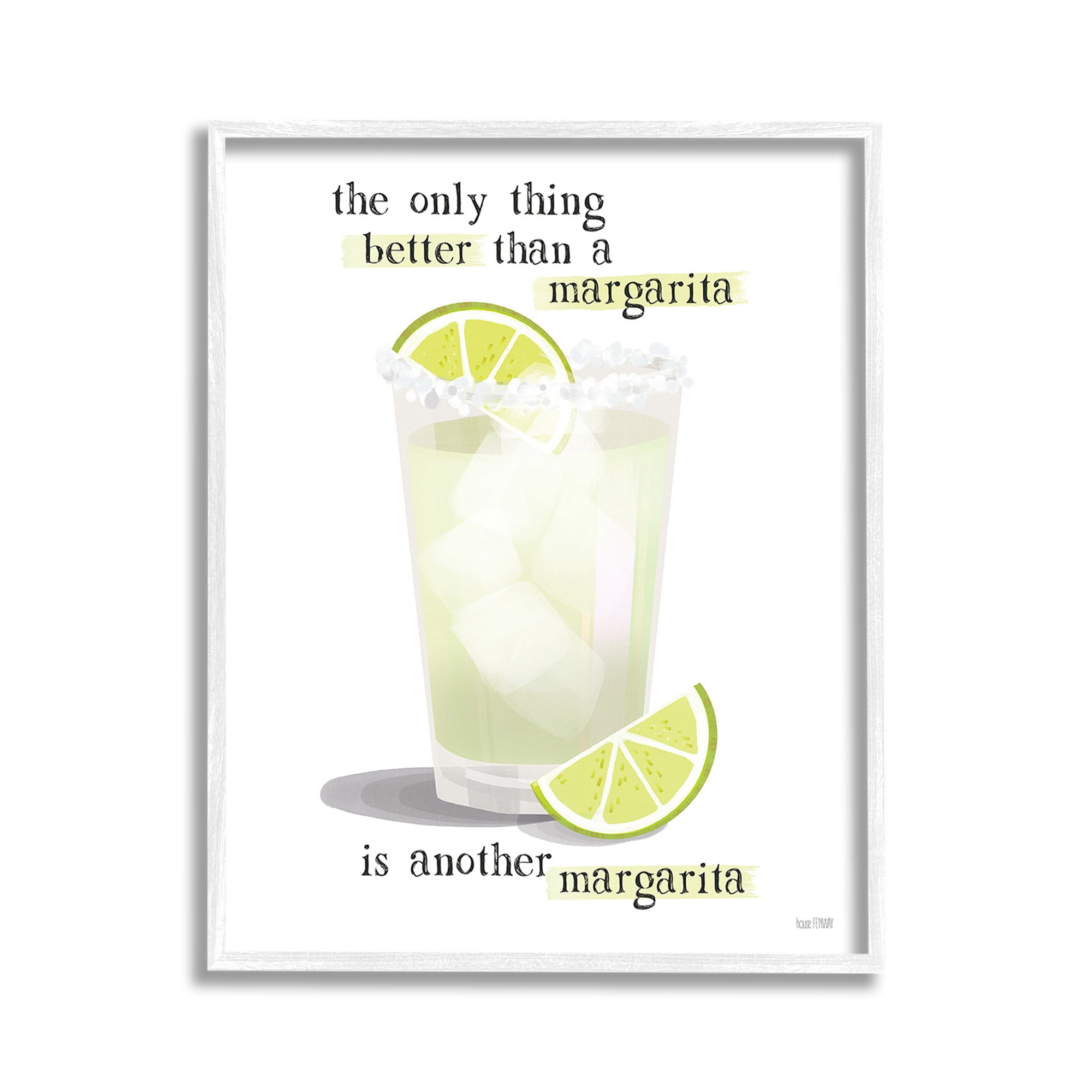 Stupell Industries Another Margarita Phrase Food & Beverage Painting White Framed Art Print Wall Art, 11 x 14