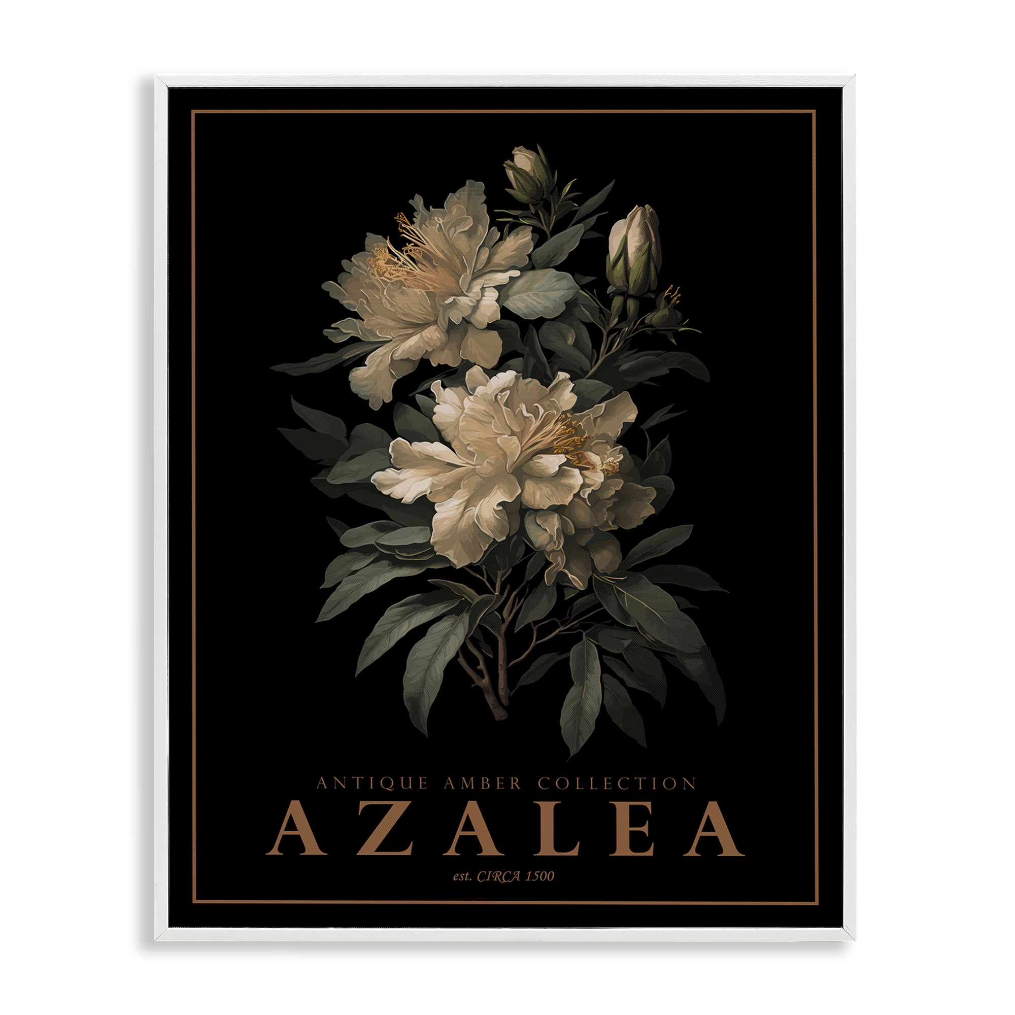 Stupell Industries Antique Azalea Bushel White Framed Giclee Art, design by Christopher Giampietro