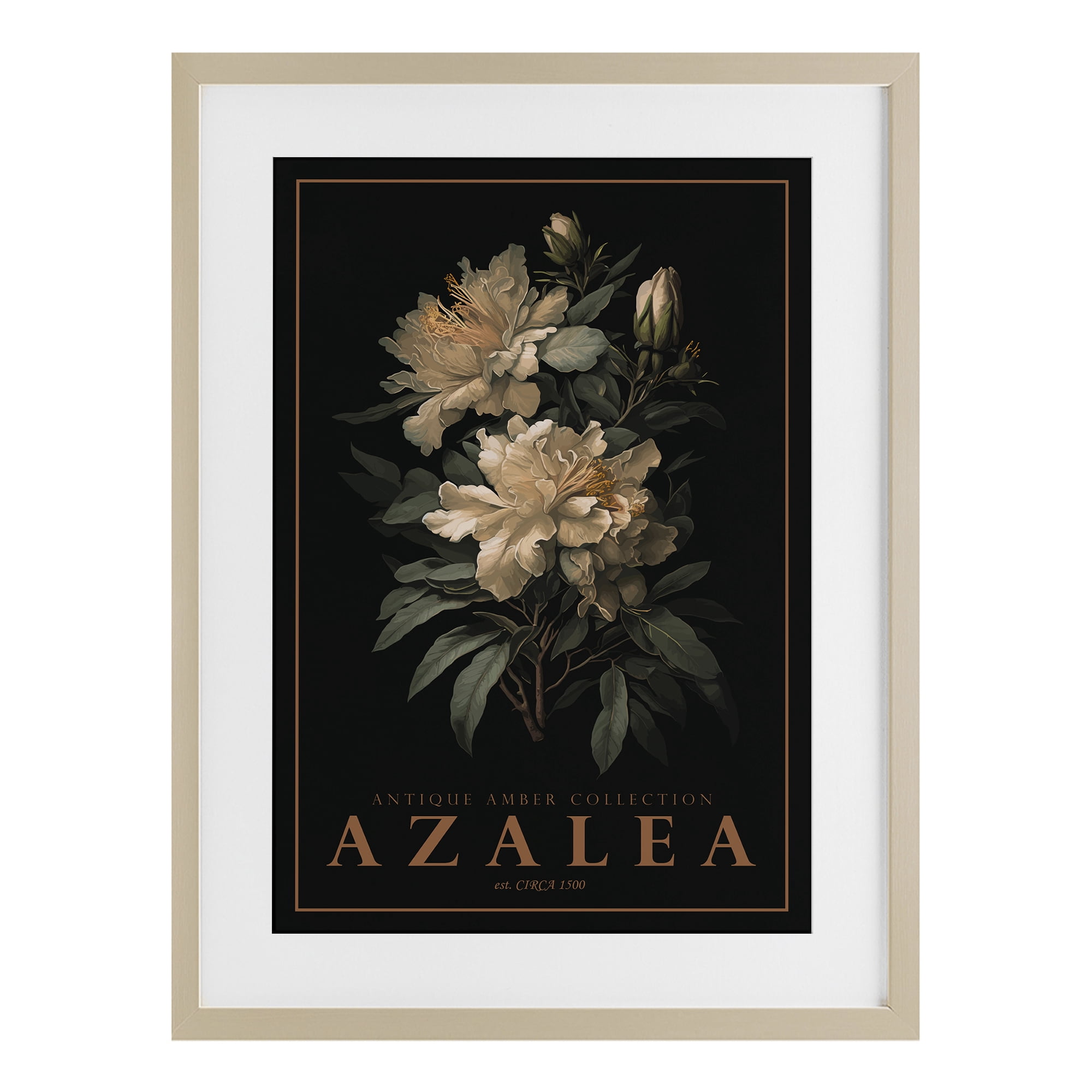 Stupell Industries Antique Azalea Light Birch Framed Print Under Glass, design by Chris Giampietro
