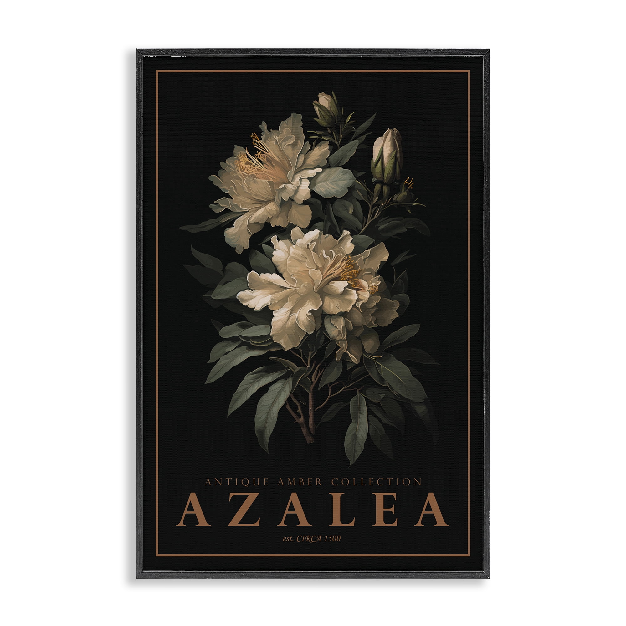 Stupell Industries Antique Azalea Light Black Framed Giclee Art, design by Chris Giampietro