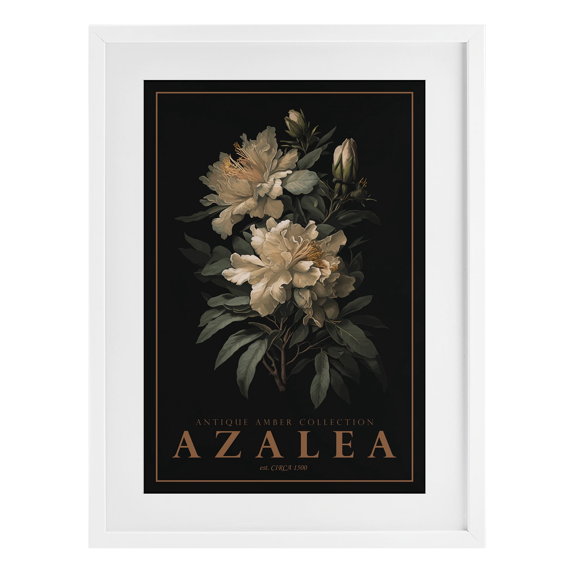 Stupell Industries Antique Azalea Light White Framed Print Under Glass, design by Chris Giampietro