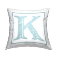 thumbnail image 1 of Stupell Industries Antique Blue Letter K Square Decorative Printed Throw Pillow, 18 x 18, 1 of 4