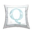 thumbnail image 1 of Stupell Industries Antique Blue Letter Q Square Decorative Printed Throw Pillow, 18 x 18, 1 of 4