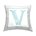 thumbnail image 1 of Stupell Industries Antique Blue Letter V Square Decorative Printed Throw Pillow, 18 x 18, 1 of 4
