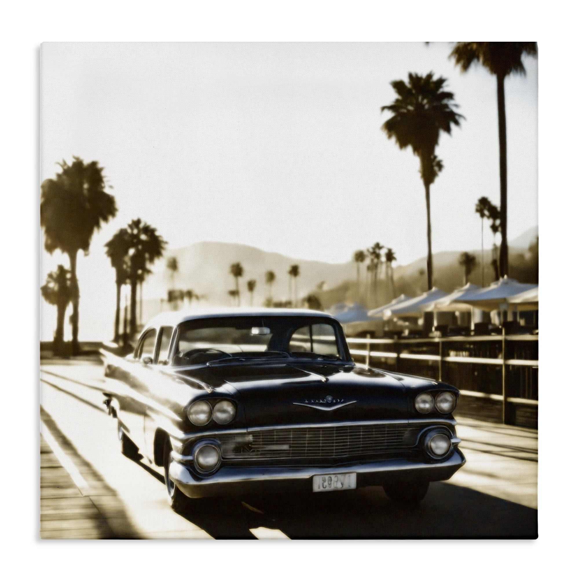 Stupell Industries Antique Car Cruising Transportation Painting Wrapped Canvas Art Print Wall Art, 17 x 17