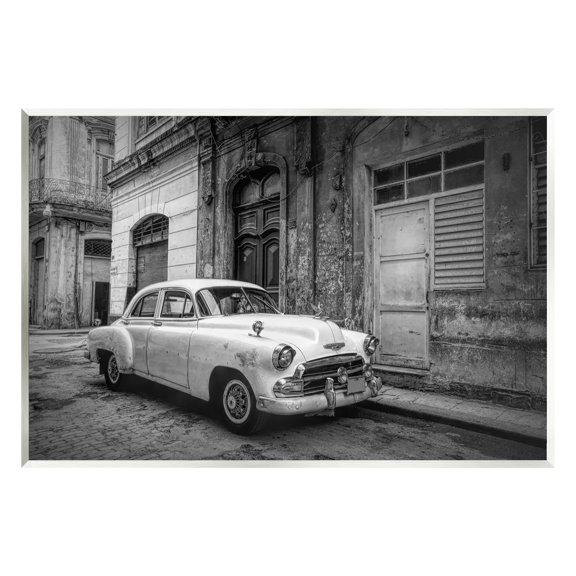 Stupell Industries Antique Car in City Transportation Photography Unframed Art Print Wall Art, 15 x 10