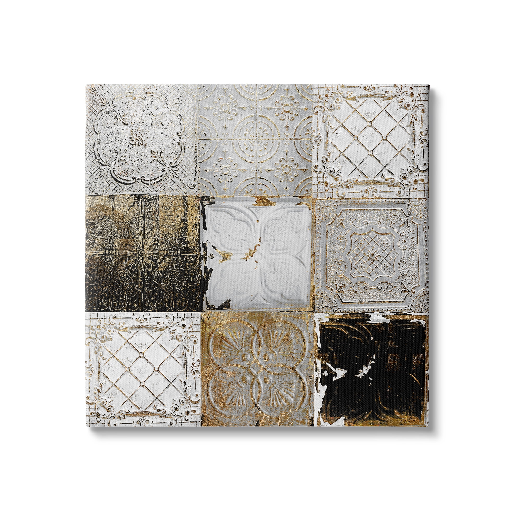 Stupell Industries Antique Ceiling Tile Collage Vintage Glam Abstract Patterns, 30 x 30, Design by Sophie 6