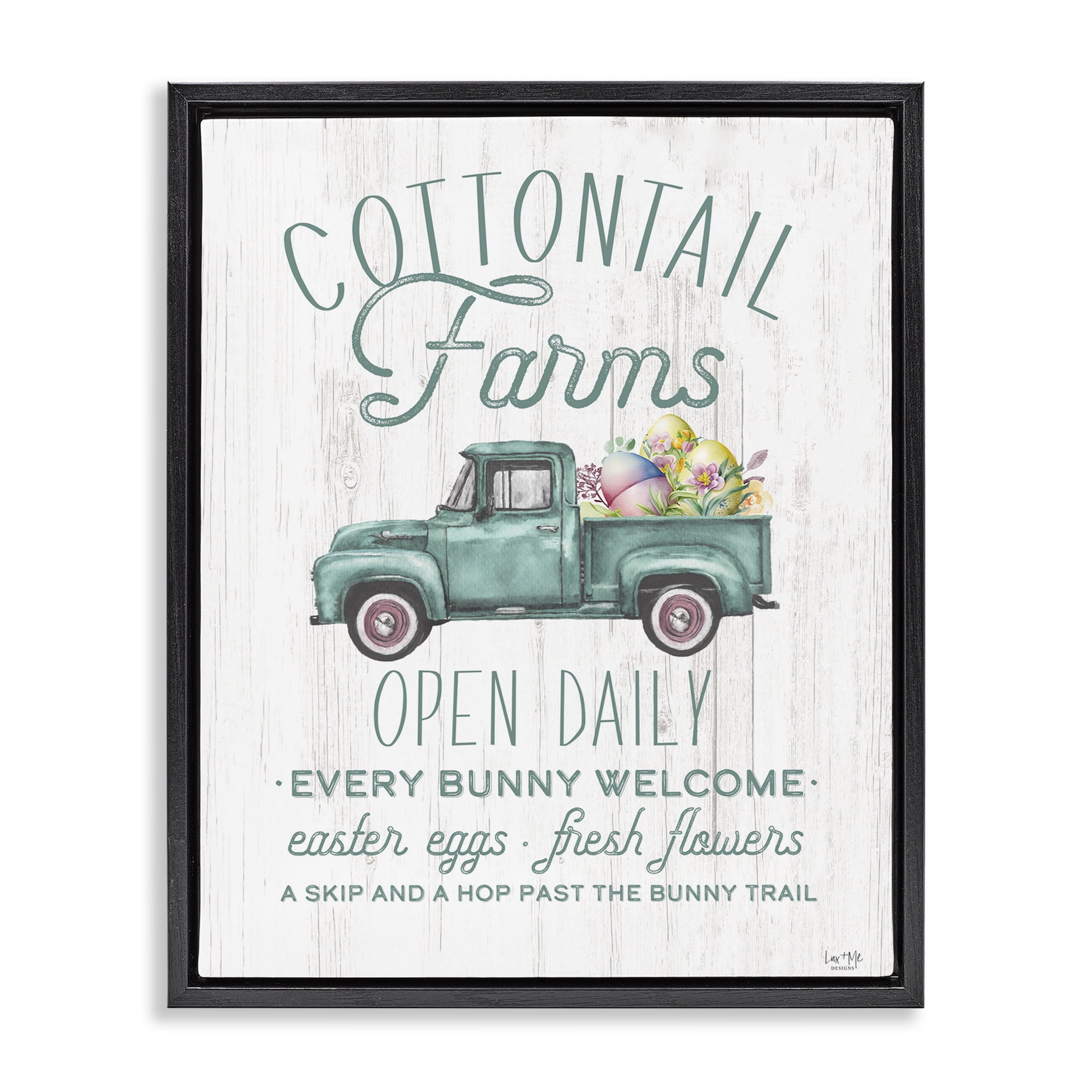 Stupell Industries Antique Cottontail Farms Black Framed Floater Canvas Wall Art, design by Lux + Me Designs