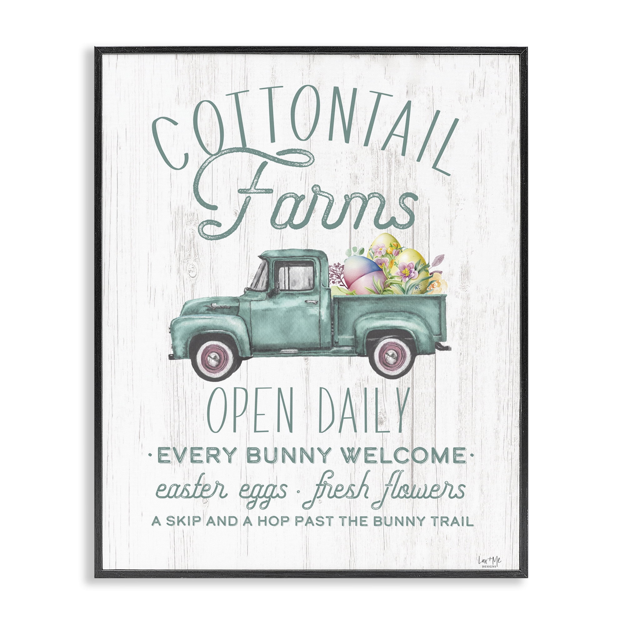 Stupell Industries Antique Cottontail Farms Black Framed Giclee Art, design by Lux + Me Designs