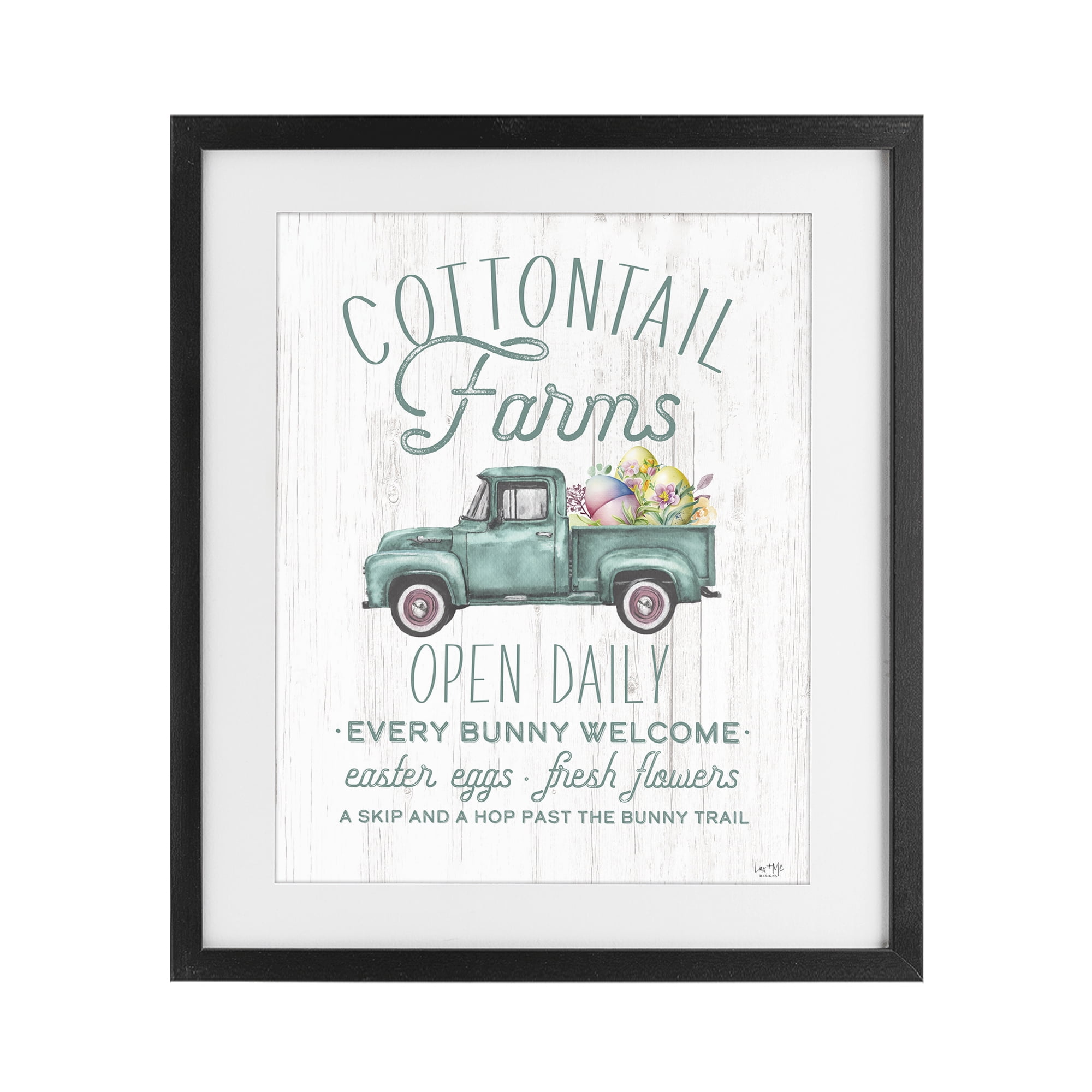 Stupell Industries Antique Cottontail Farms Black Framed Print Under Glass, design by Lux + Me Designs