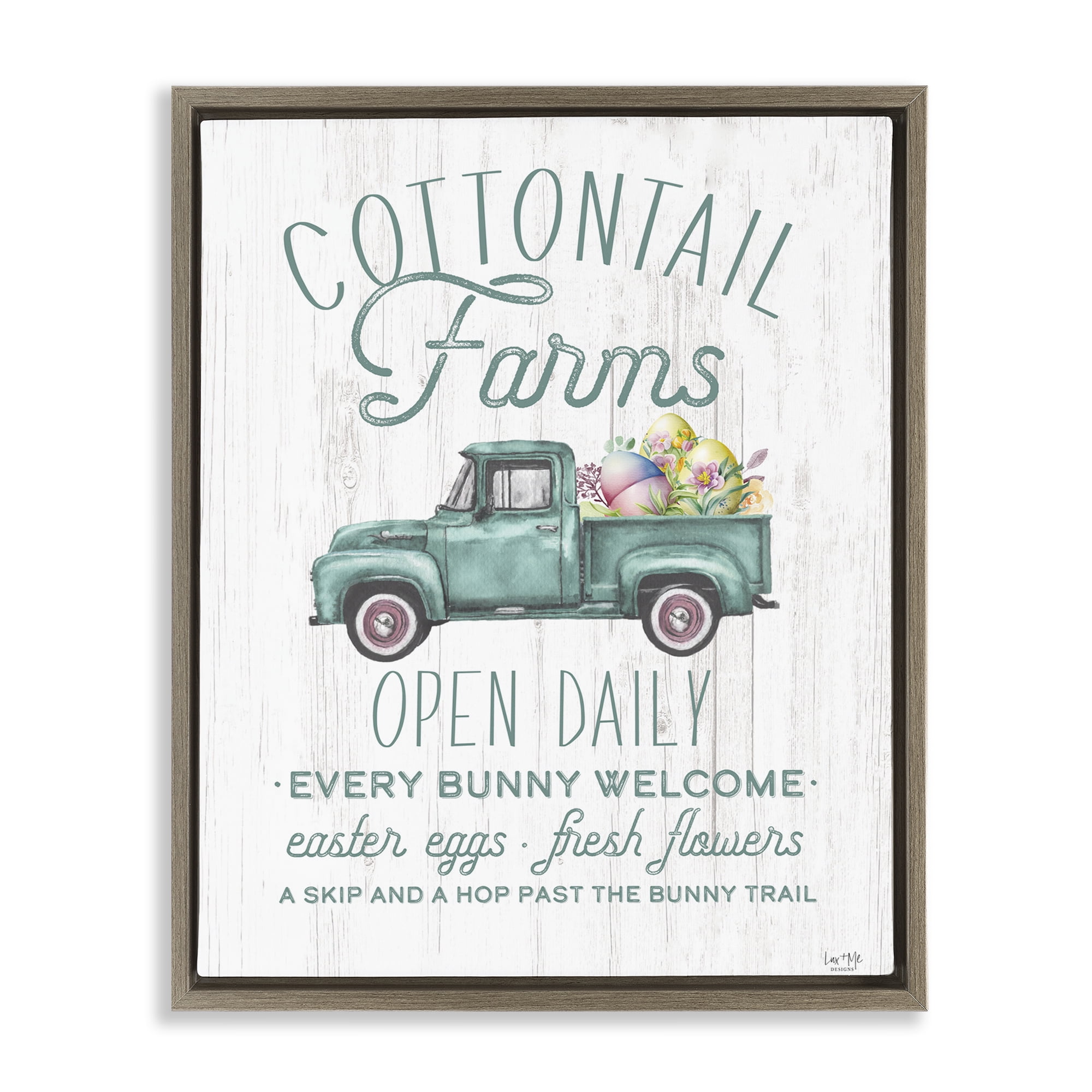 Stupell Industries Antique Cottontail Farms Brown Framed Floater Canvas Wall Art, design by Lux + Me Designs