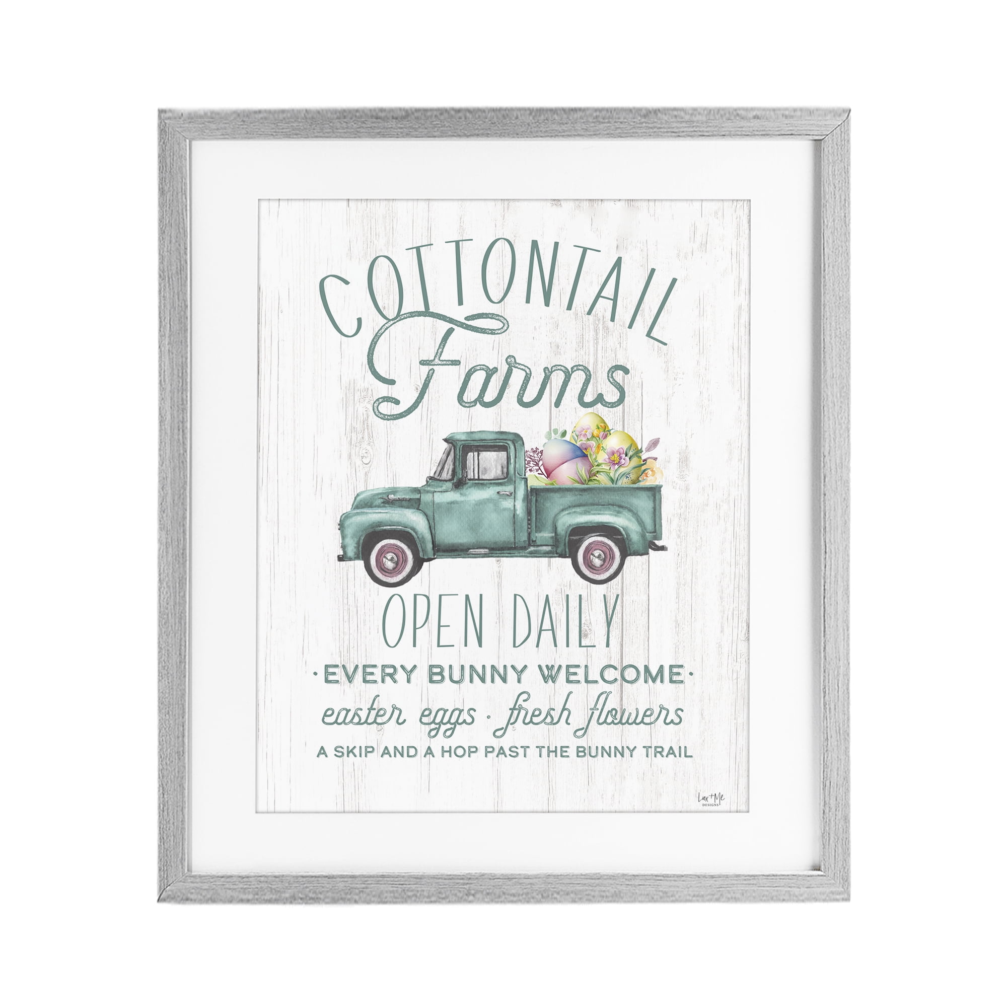 Stupell Industries Antique Cottontail Farms Gray Framed Print Under Glass, design by Lux + Me Designs