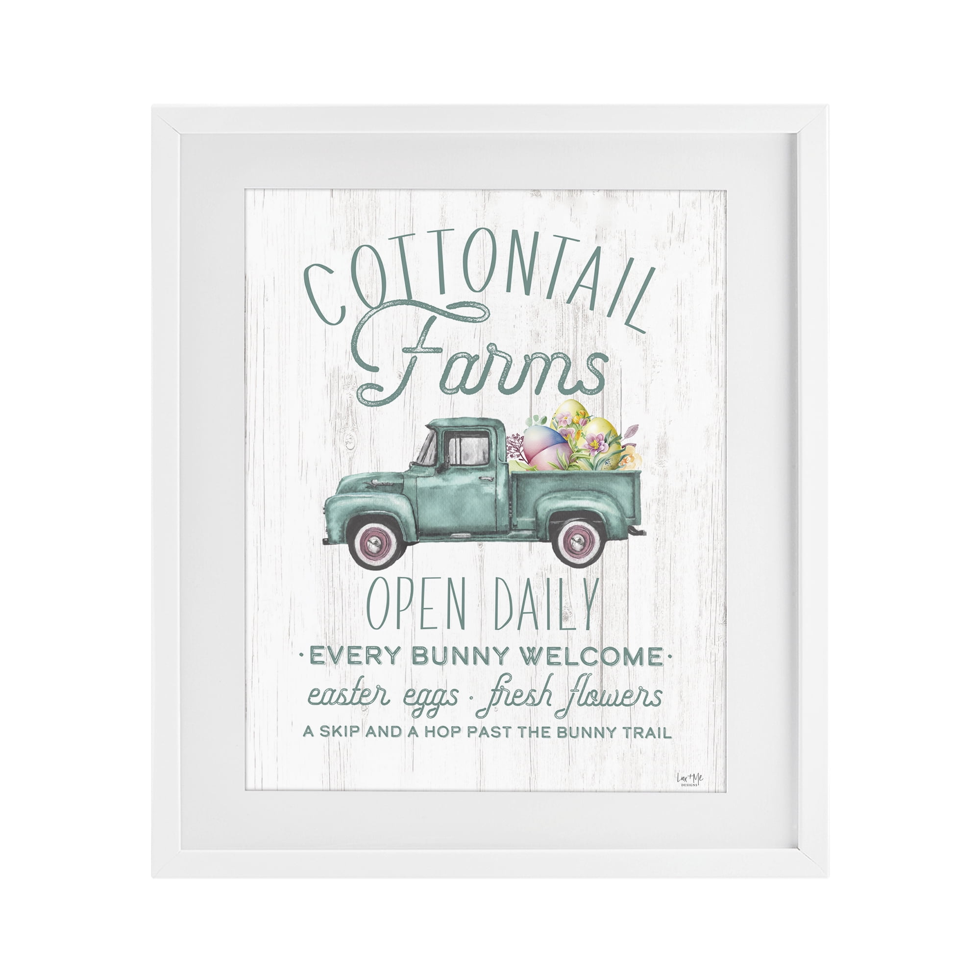 Stupell Industries Antique Cottontail Farms White Framed Print Under Glass, design by Lux + Me Designs