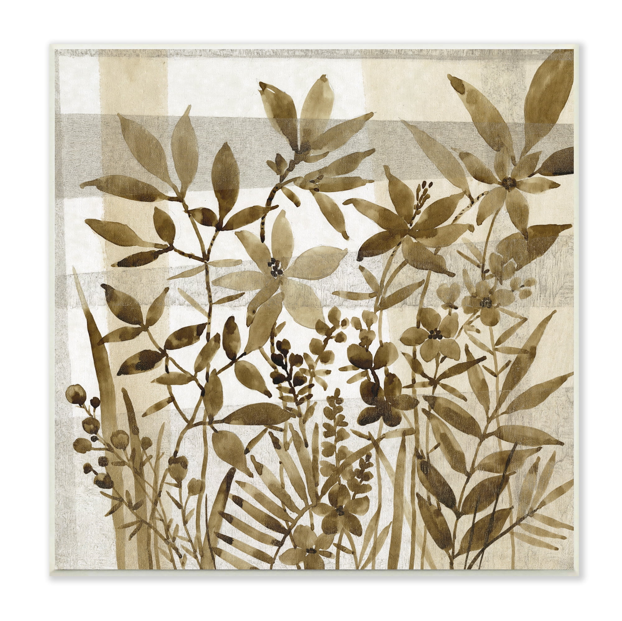 Stupell Industries Antique Field of Wildflowers Brown Tan Abstraction, 12 x 12, Design by Tim OToole
