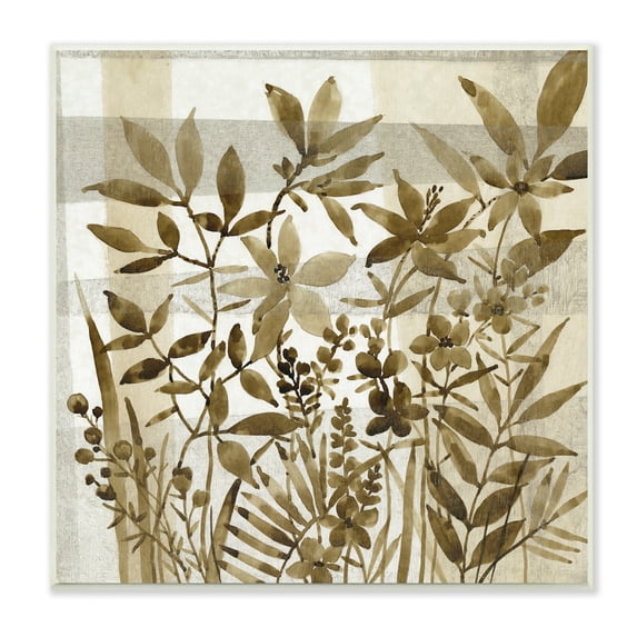 Stupell Industries Antique Field of Wildflowers Brown Tan Abstraction, 12 x 12, Design by Tim OToole