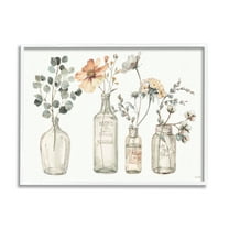 Stupell Industries Antique Floral Bouquets Flowers Glass Jar Painting, 24 x 30,Design by Lisa Audit