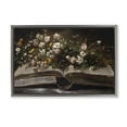 thumbnail image 1 of Stupell Industries Contemporary Antique Floral Open Book Gray Floating Frame Canvas Art, 25 x 17, by Jacky Ngan, 1 of 8